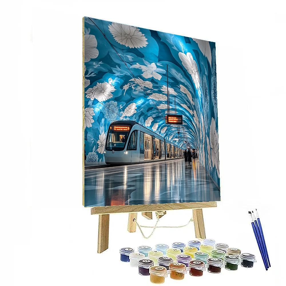 Underground Ice Blue T Centralen Station Stockholm Sweden paint by color
