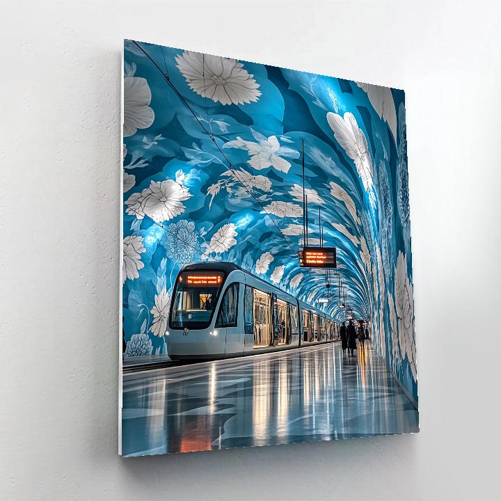 Underground Ice Blue T Centralen Station Stockholm Sweden paint by color