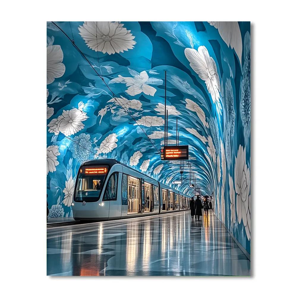 Underground Ice Blue T Centralen Station Stockholm Sweden paint by color