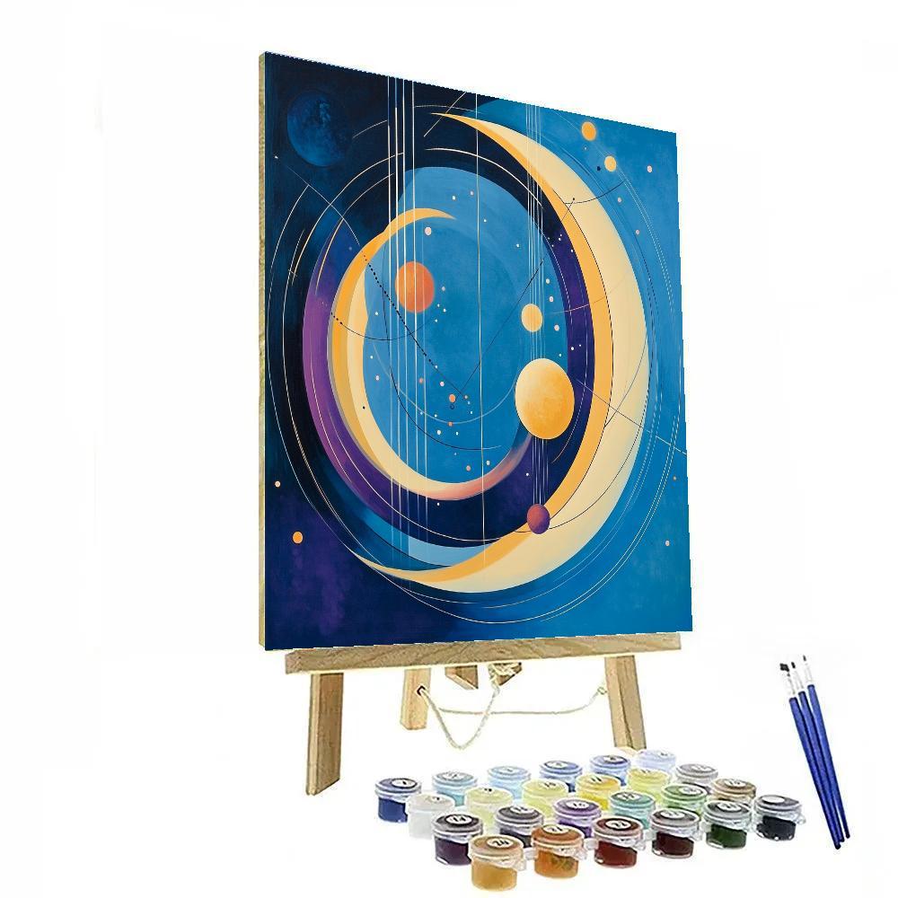 Wassily Kandinsky Inspired Abstract Solar System Orbits Paint by numbers art