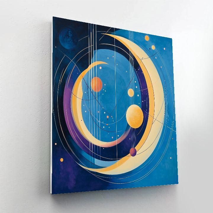 Wassily Kandinsky Inspired Abstract Solar System Orbits Paint by numbers art