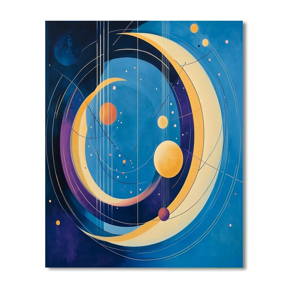Wassily Kandinsky Inspired Abstract Solar System Orbits Paint by numbers art