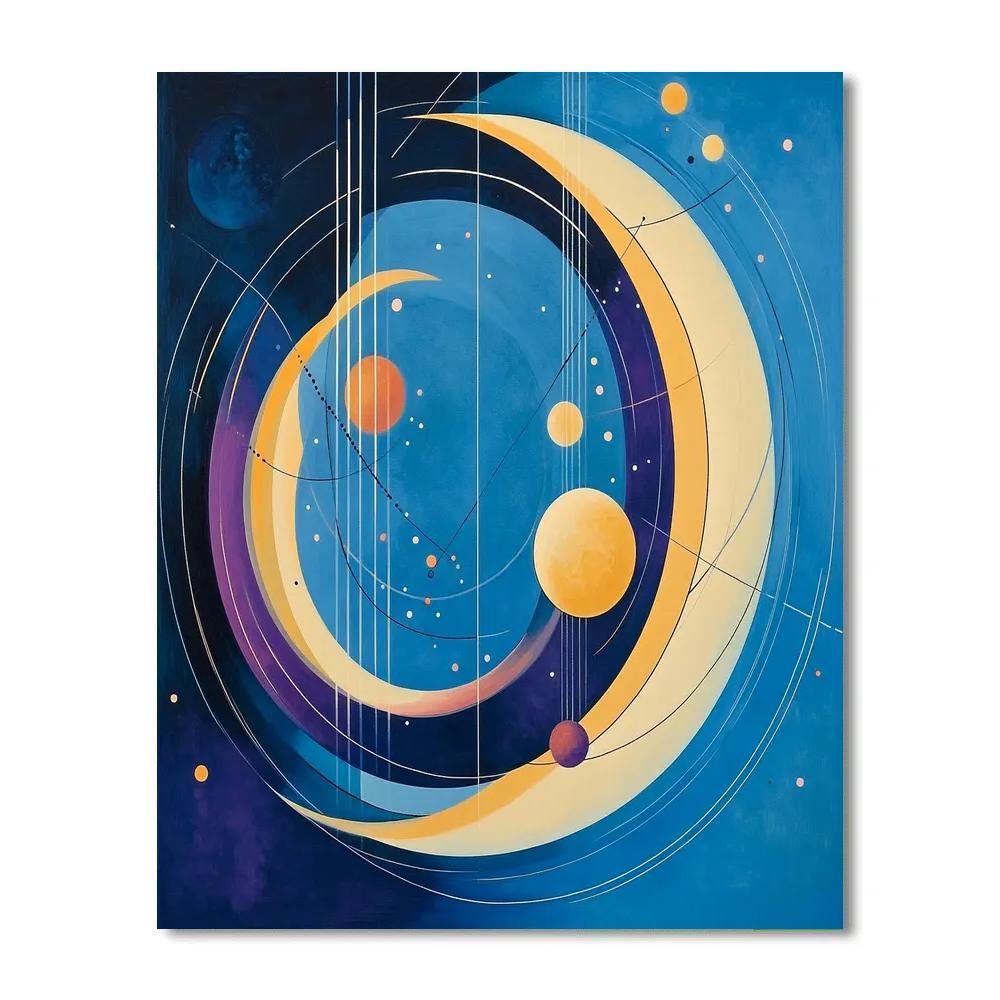 Wassily Kandinsky Inspired Abstract Solar System Orbits Paint by numbers art