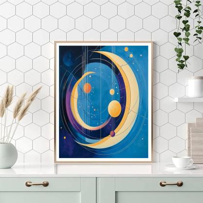 Wassily Kandinsky Inspired Abstract Solar System Orbits Paint by numbers art