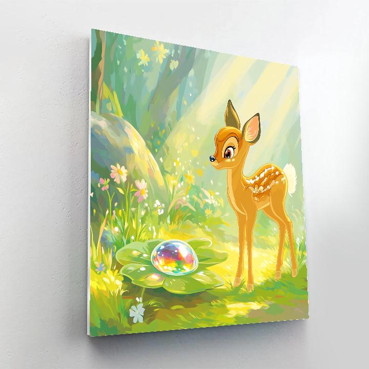 Bambi Meadow Dewdrop Morning Number painting