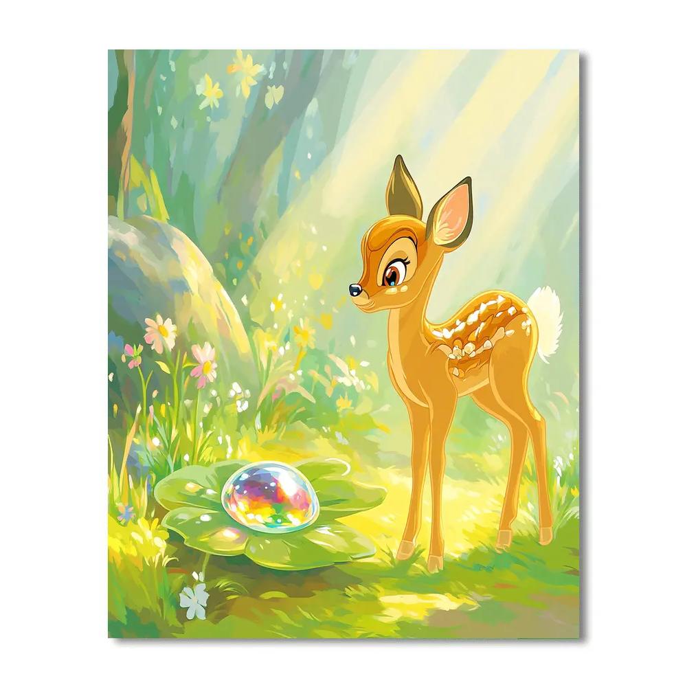 Bambi Meadow Dewdrop Morning Number painting