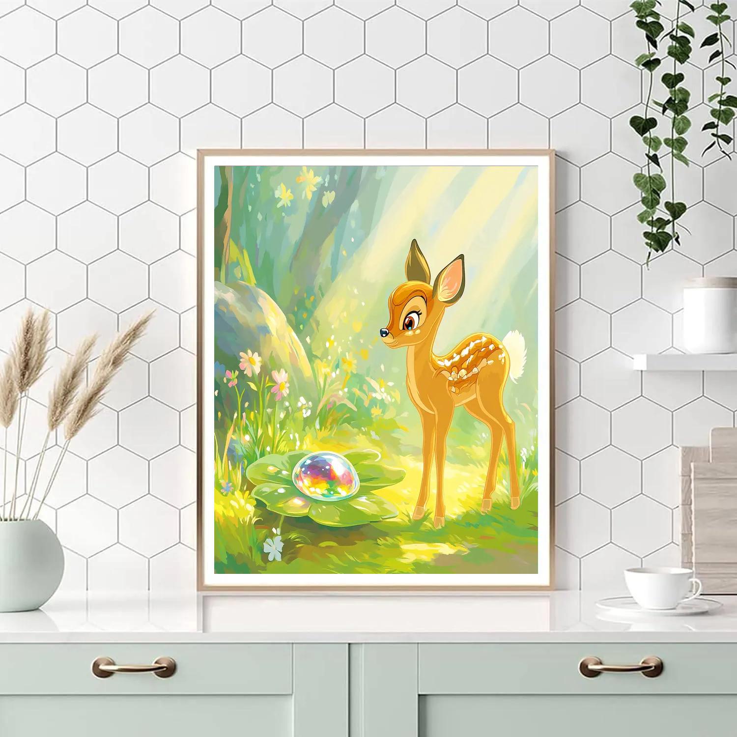 Bambi Meadow Dewdrop Morning Number painting