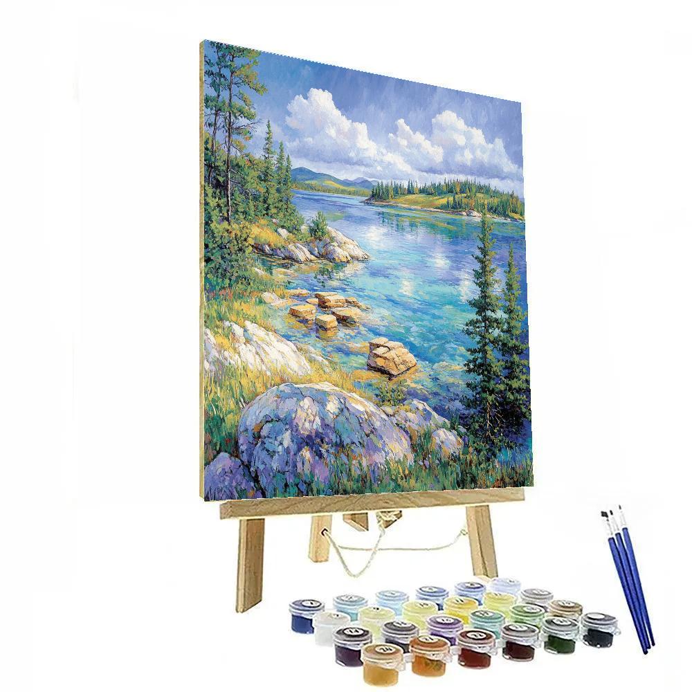 Franklin Carmichael Inspired Quartz Ridge Above Windbright Lake DIY paint by numbers