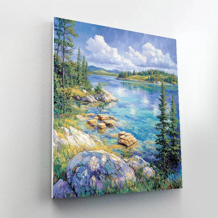 Franklin Carmichael Inspired Quartz Ridge Above Windbright Lake DIY paint by numbers