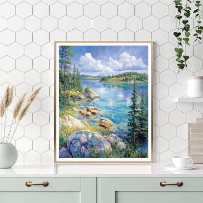 Franklin Carmichael Inspired Quartz Ridge Above Windbright Lake DIY paint by numbers