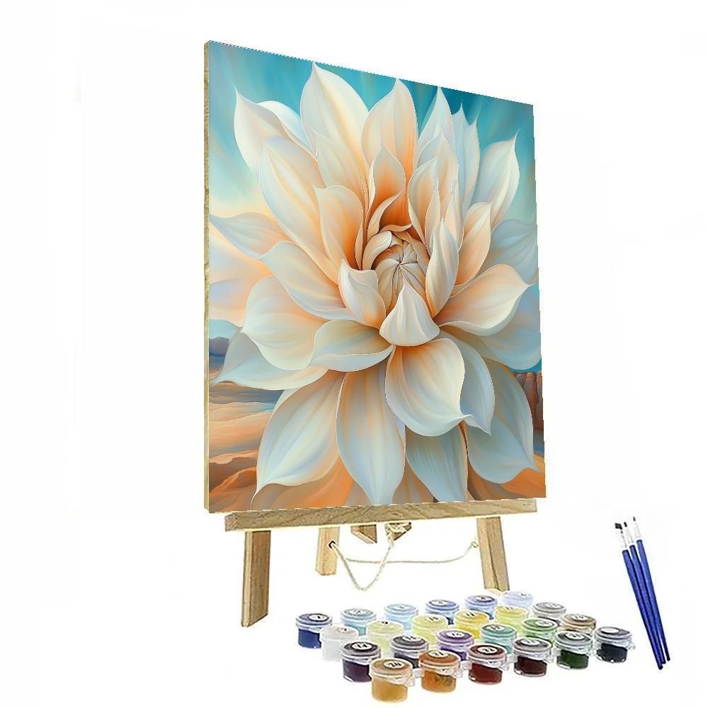 Georgia OKeeffe Inspired Desert Flower Close Up Number painting