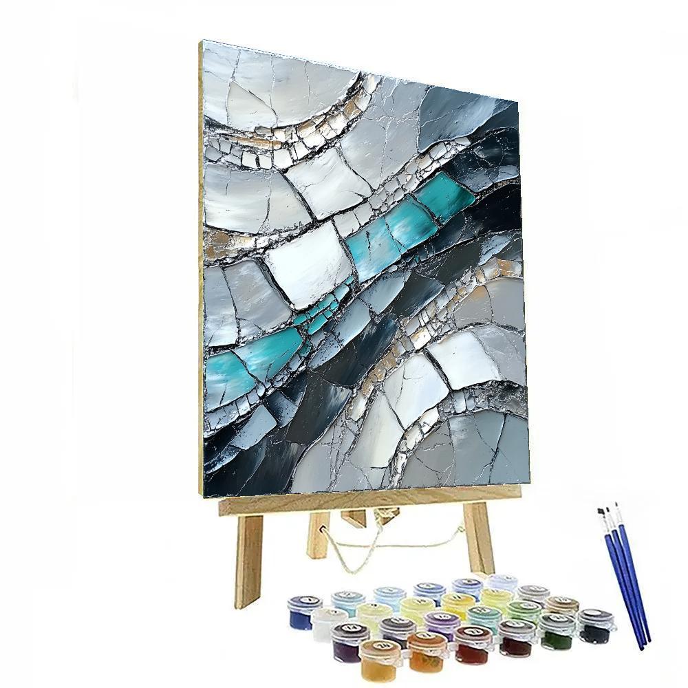 Jean-Paul Riopelle Inspired Boreal Aurora Shards painting number kit