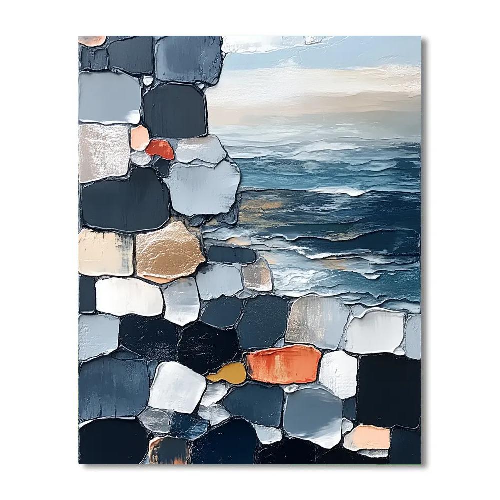 Jean-Paul Riopelle Inspired Basalt Tidepool Tessellation Paint by numbers kits