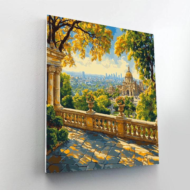 Chapultepec Castle Terrace Overlooking Mexico City Mexico painting number kit