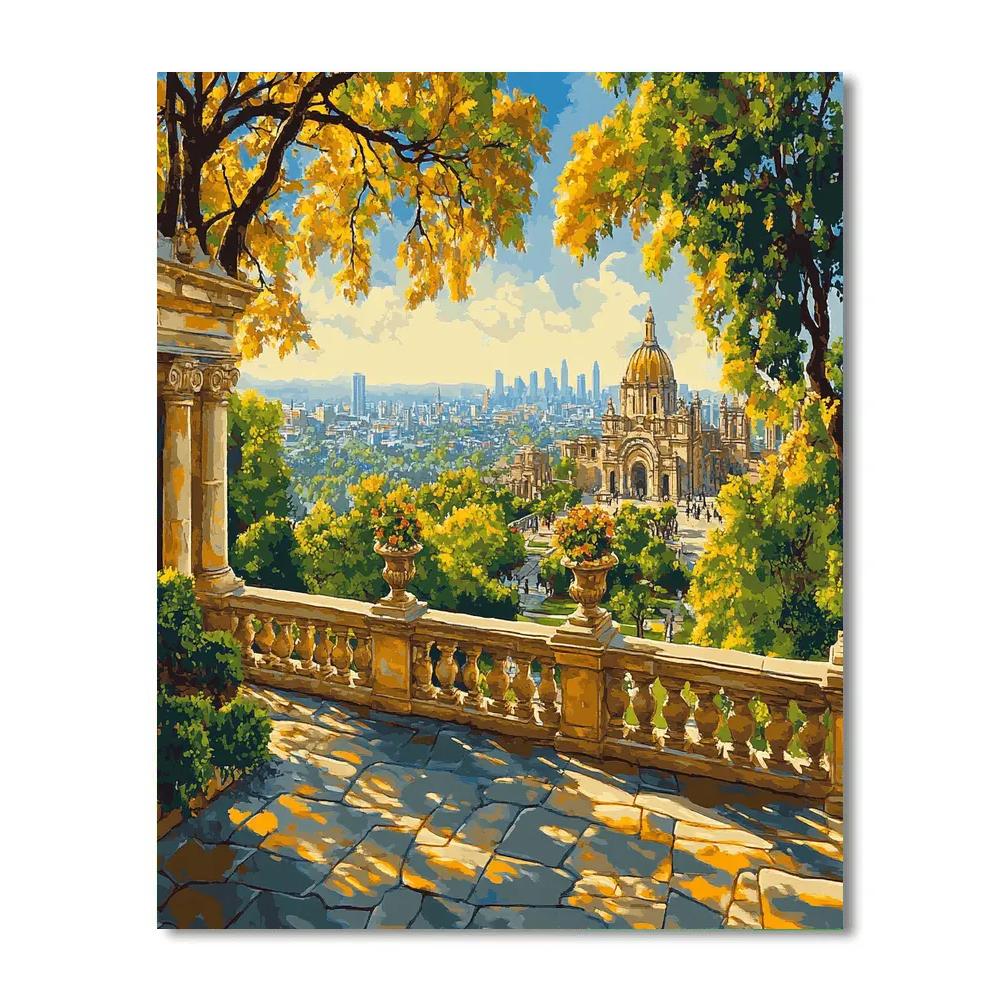 Chapultepec Castle Terrace Overlooking Mexico City Mexico painting number kit