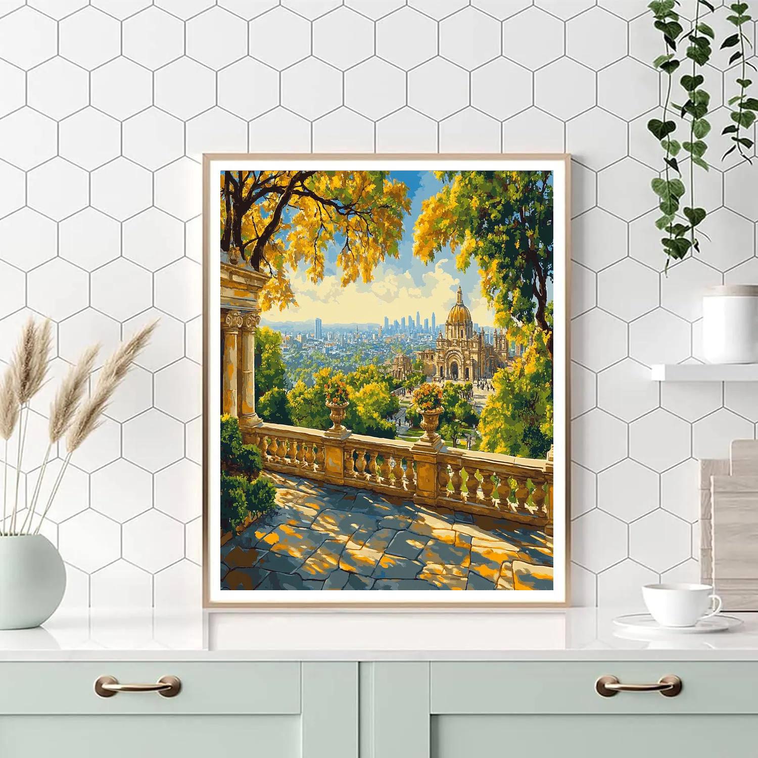 Chapultepec Castle Terrace Overlooking Mexico City Mexico painting number kit