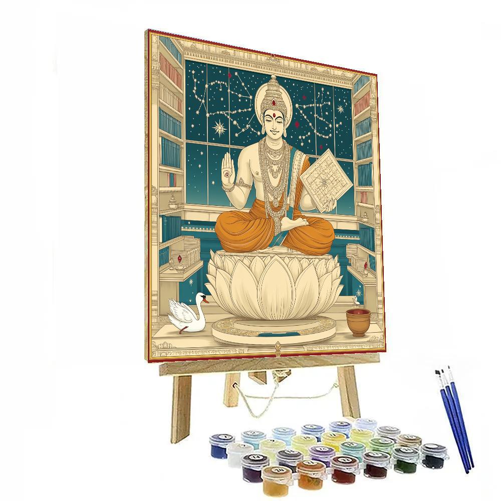 Brahma In The Cosmic Library Atrium paint by number