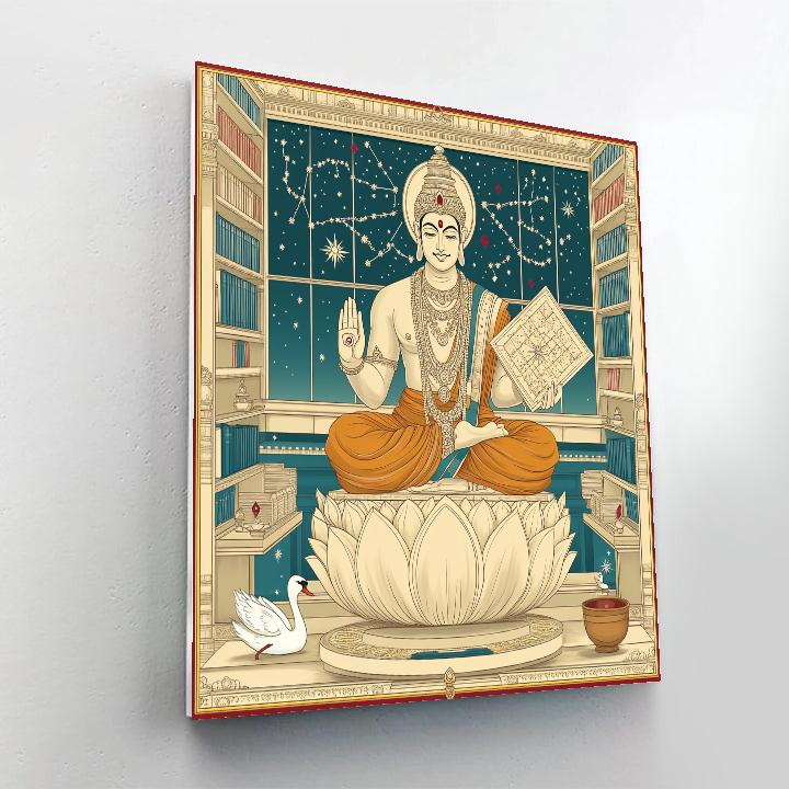 Brahma In The Cosmic Library Atrium paint by number