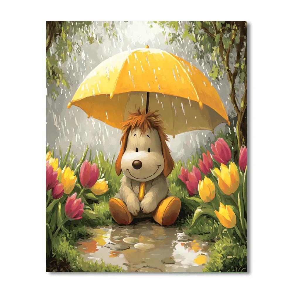 Eeyore Cozy Umbrella Garden Paint by numbers kits