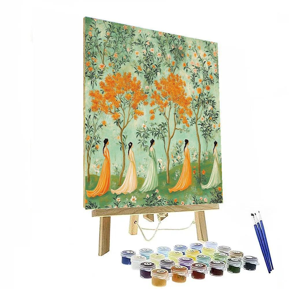 Sandro Botticelli Inspired Mythic Garden Of Spring paint by color