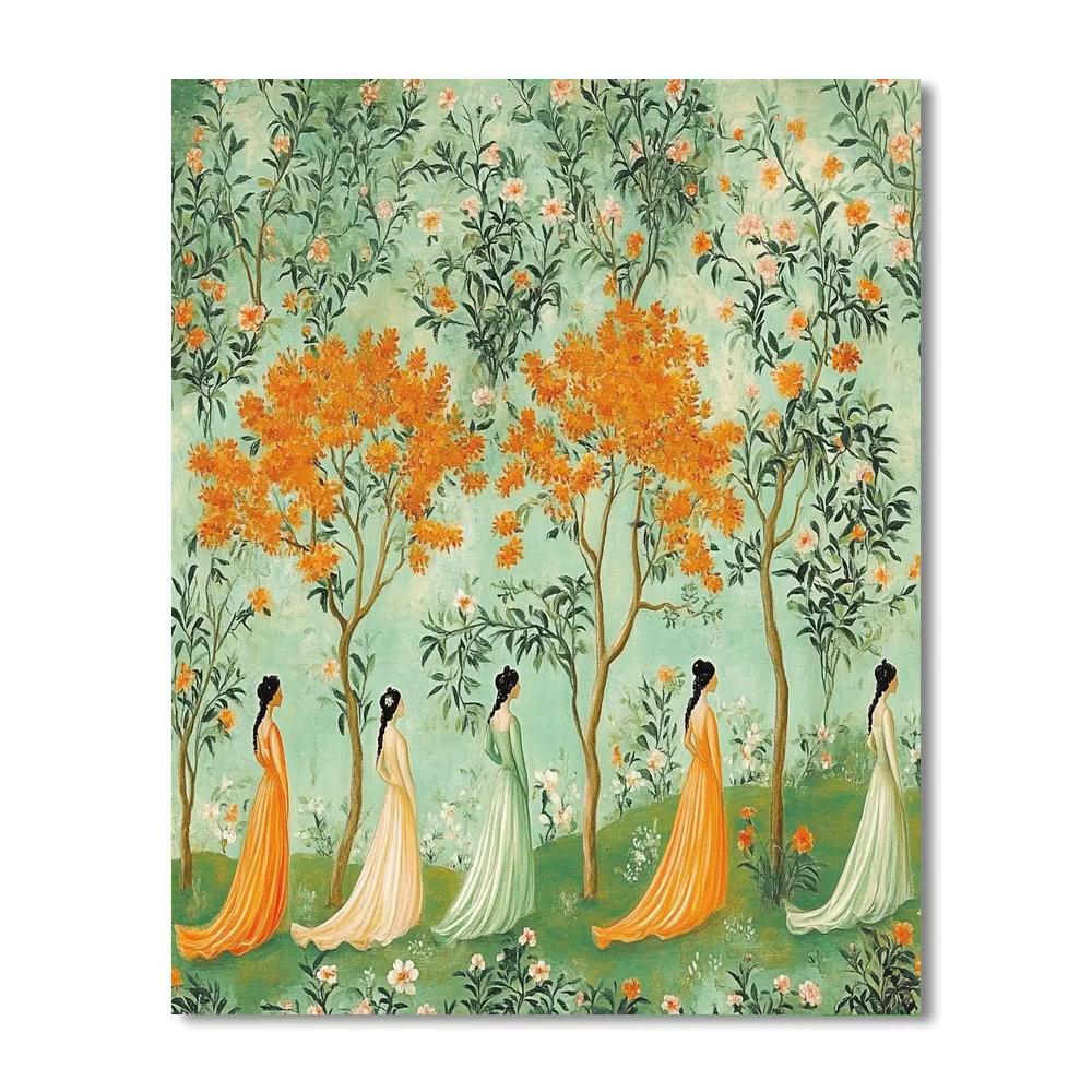 Sandro Botticelli Inspired Mythic Garden Of Spring paint by color