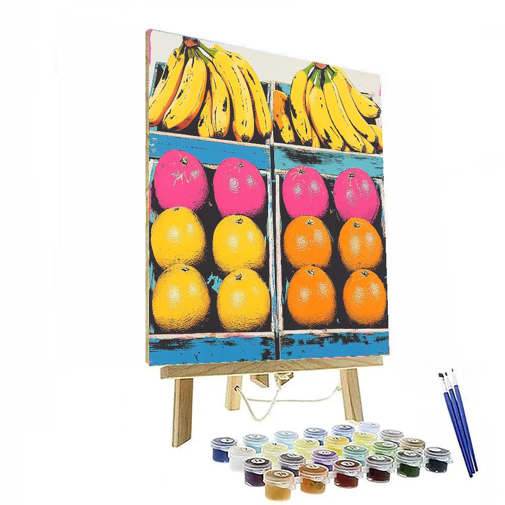 Andy Warhol Inspired Pop Art Fruit Market paint by color