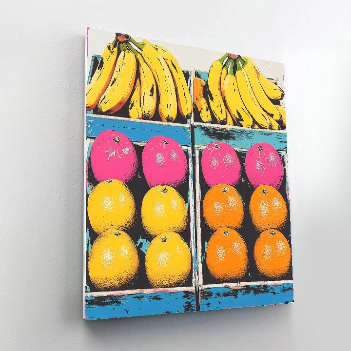 Andy Warhol Inspired Pop Art Fruit Market paint by color