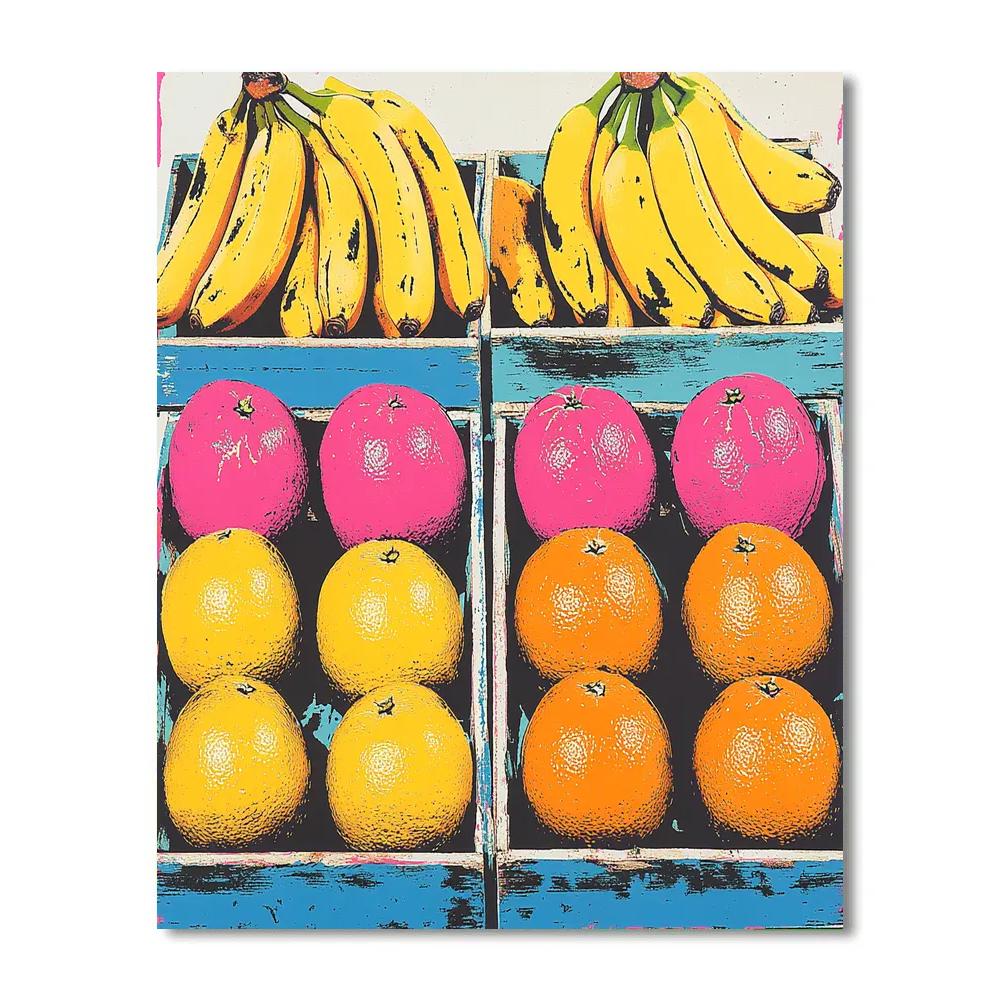 Andy Warhol Inspired Pop Art Fruit Market paint by color