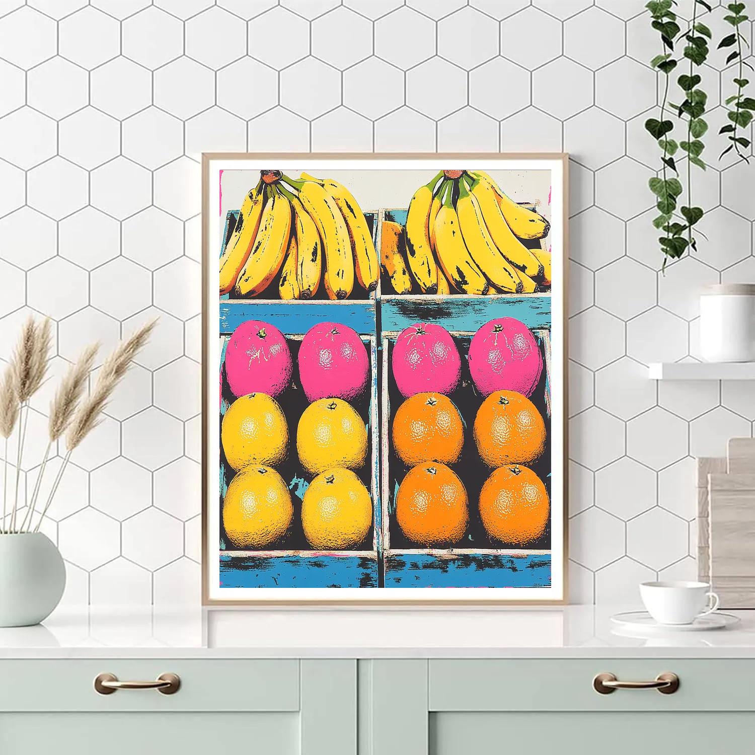 Andy Warhol Inspired Pop Art Fruit Market paint by color