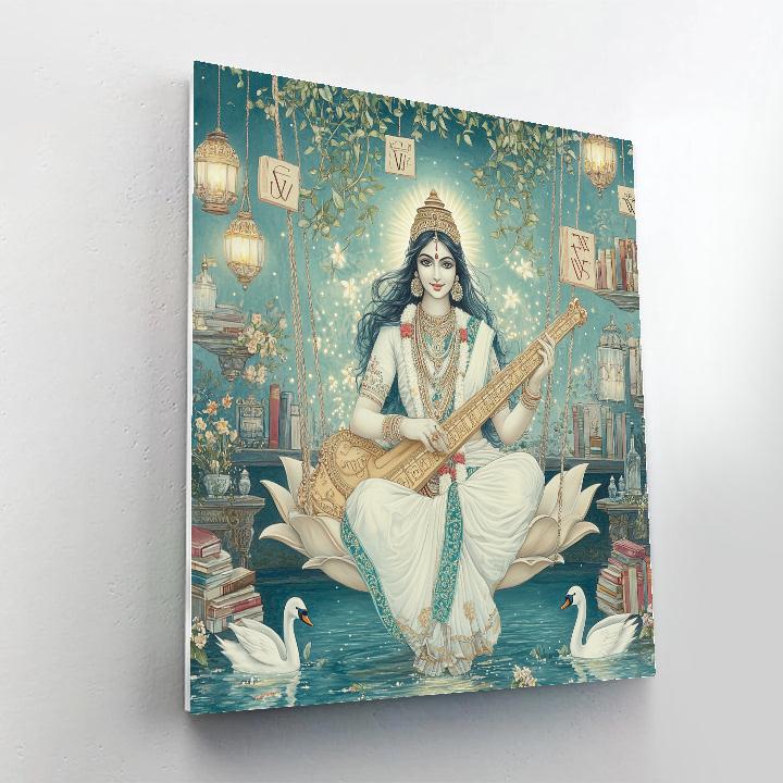 Saraswati In The Floating Script Garden Paint by numbers kits