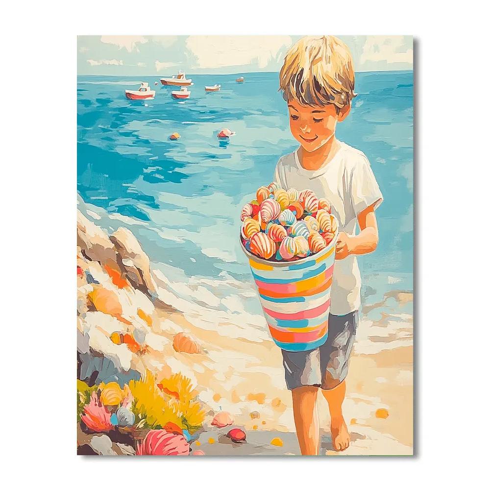 Luca Seaside Shell Treasure Hunt paint by color