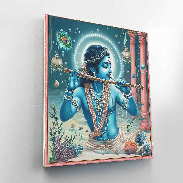 Krishna In The Coral Temple Courtyard paint by numbers