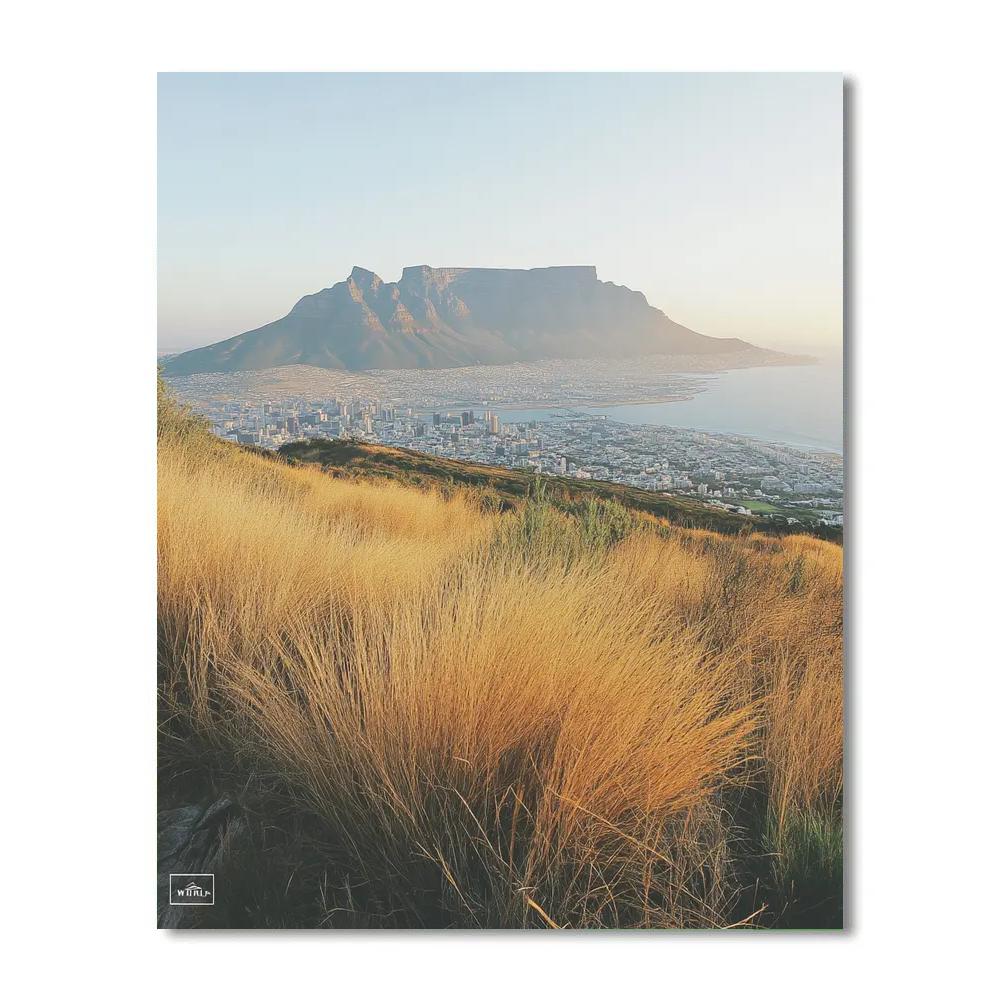 Clifftop View Of Table Mountain From Signal Hill Cape Town South Africa Paint by numbers kits