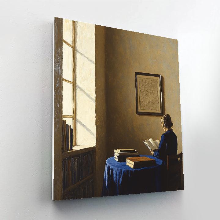 Johannes Vermeer Inspired Quiet Library Reading paint by number