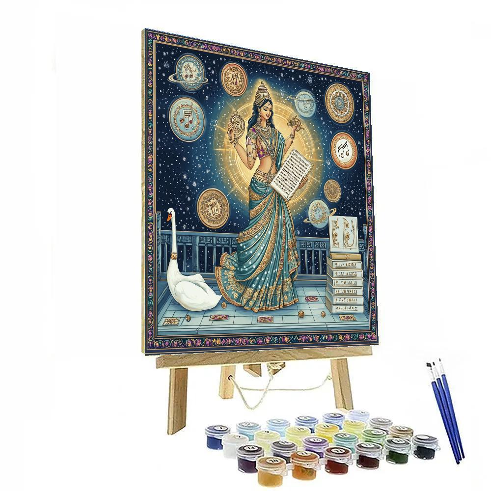 Saraswati And The Orrery Of Seven Ragas Painting by numbers kit