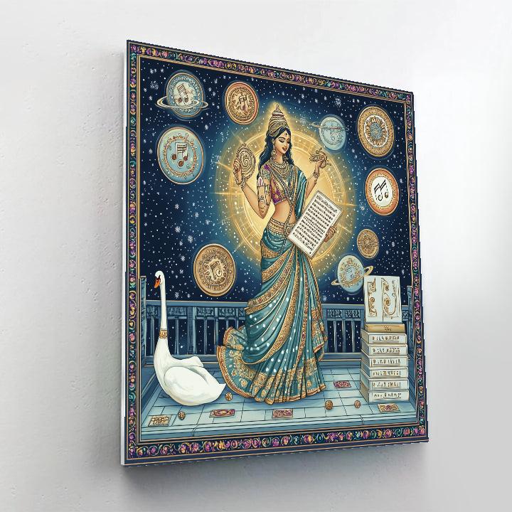 Saraswati And The Orrery Of Seven Ragas Painting by numbers kit