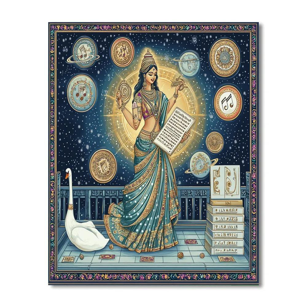 Saraswati And The Orrery Of Seven Ragas Painting by numbers kit