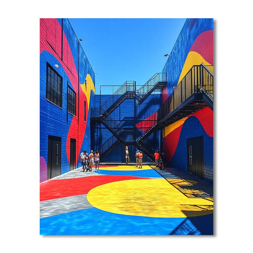 Wynwood Warehouse District Street Art Courtyard Miami United States DIY paint by numbers