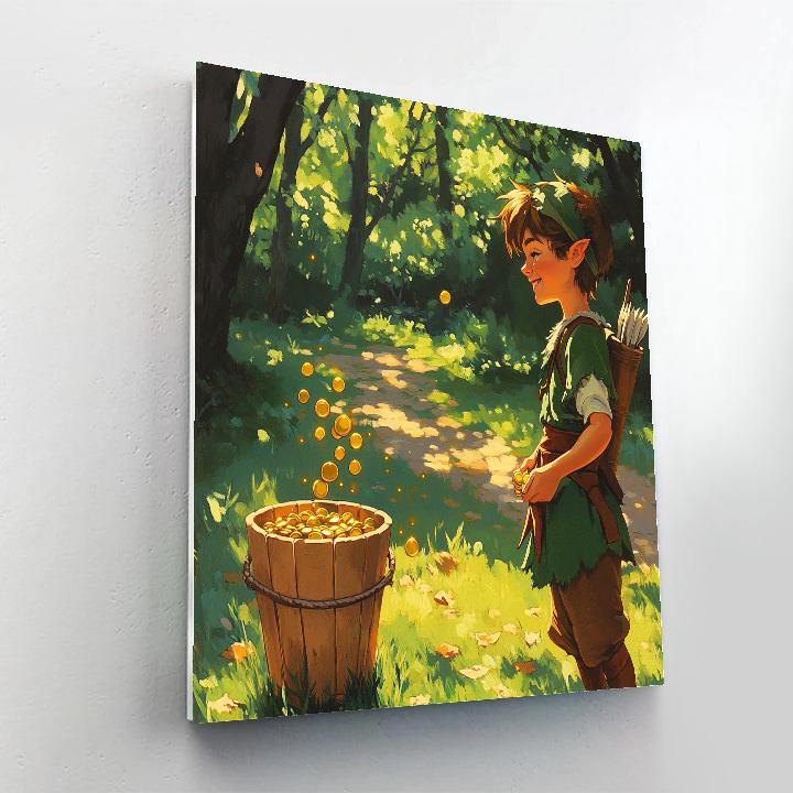 Robin Hood Forest Coin Toss Game Numbered painting kits