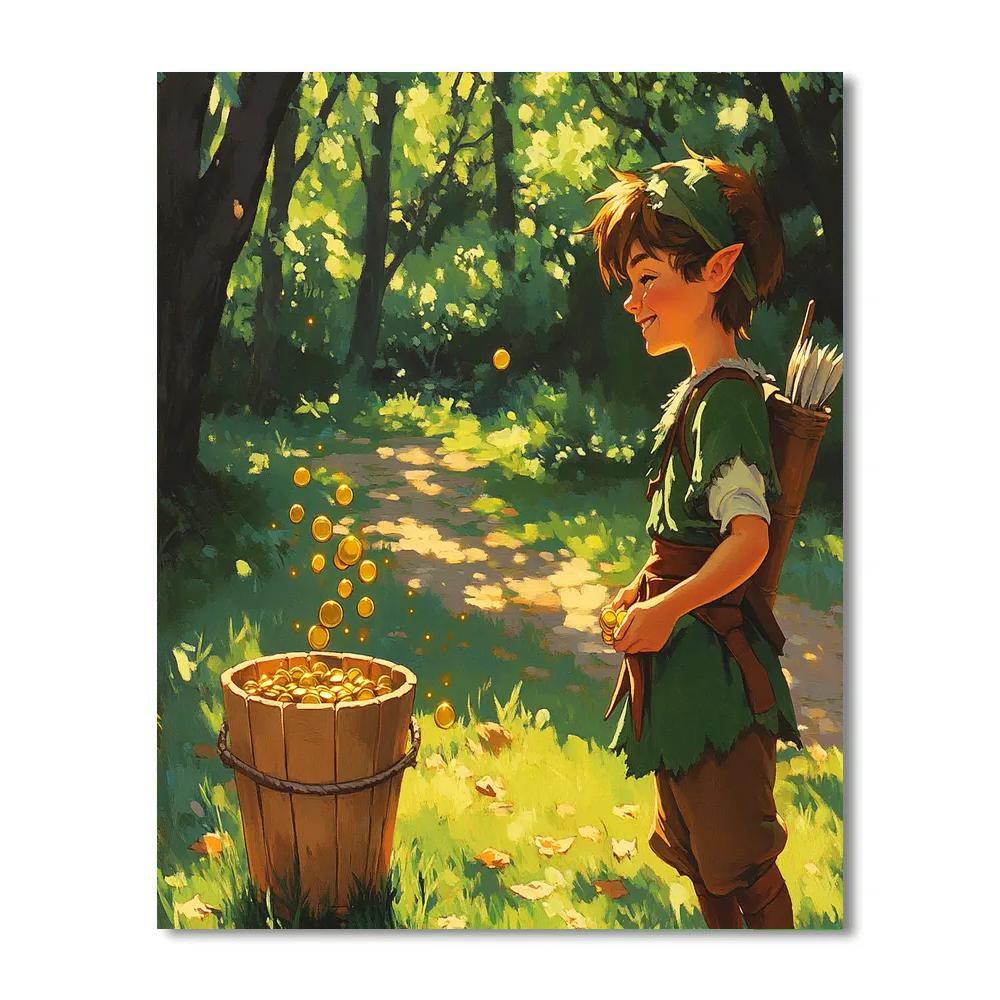 Robin Hood Forest Coin Toss Game Numbered painting kits