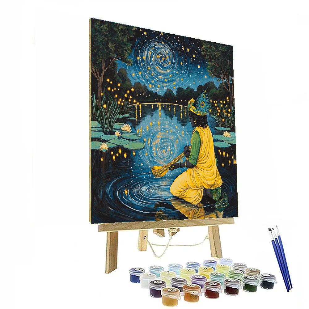 Krishna At The Mirror Lake Of Yamuna Paint by numbers kits