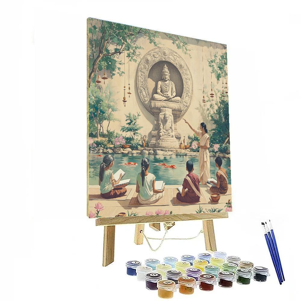 Garden Pavilion Lessons With Brahma Relief Paint by numbers kits