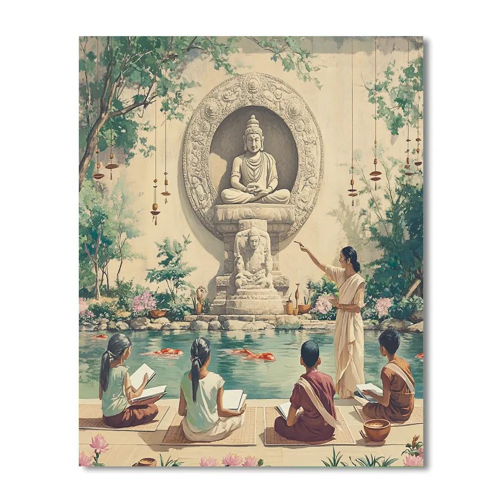 Garden Pavilion Lessons With Brahma Relief Paint by numbers kits