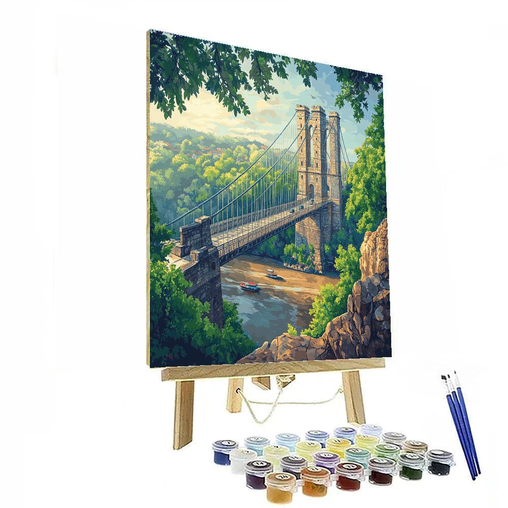 Clifton Suspension Bridge Spanning The Avon Gorge Bristol United Kingdom painting number kit
