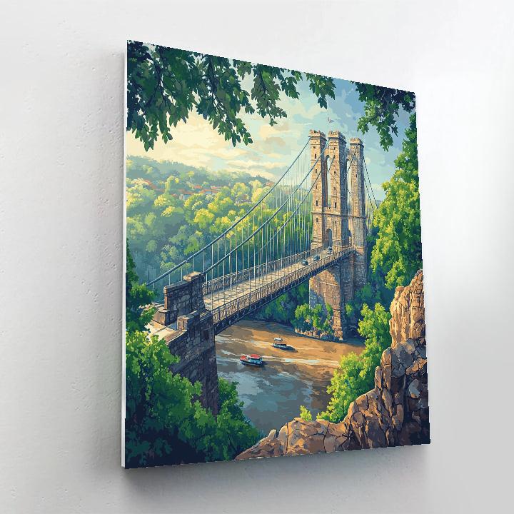 Clifton Suspension Bridge Spanning The Avon Gorge Bristol United Kingdom painting number kit