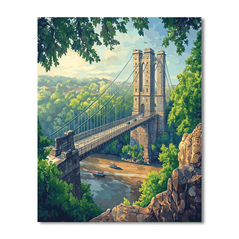 Clifton Suspension Bridge Spanning The Avon Gorge Bristol United Kingdom painting number kit