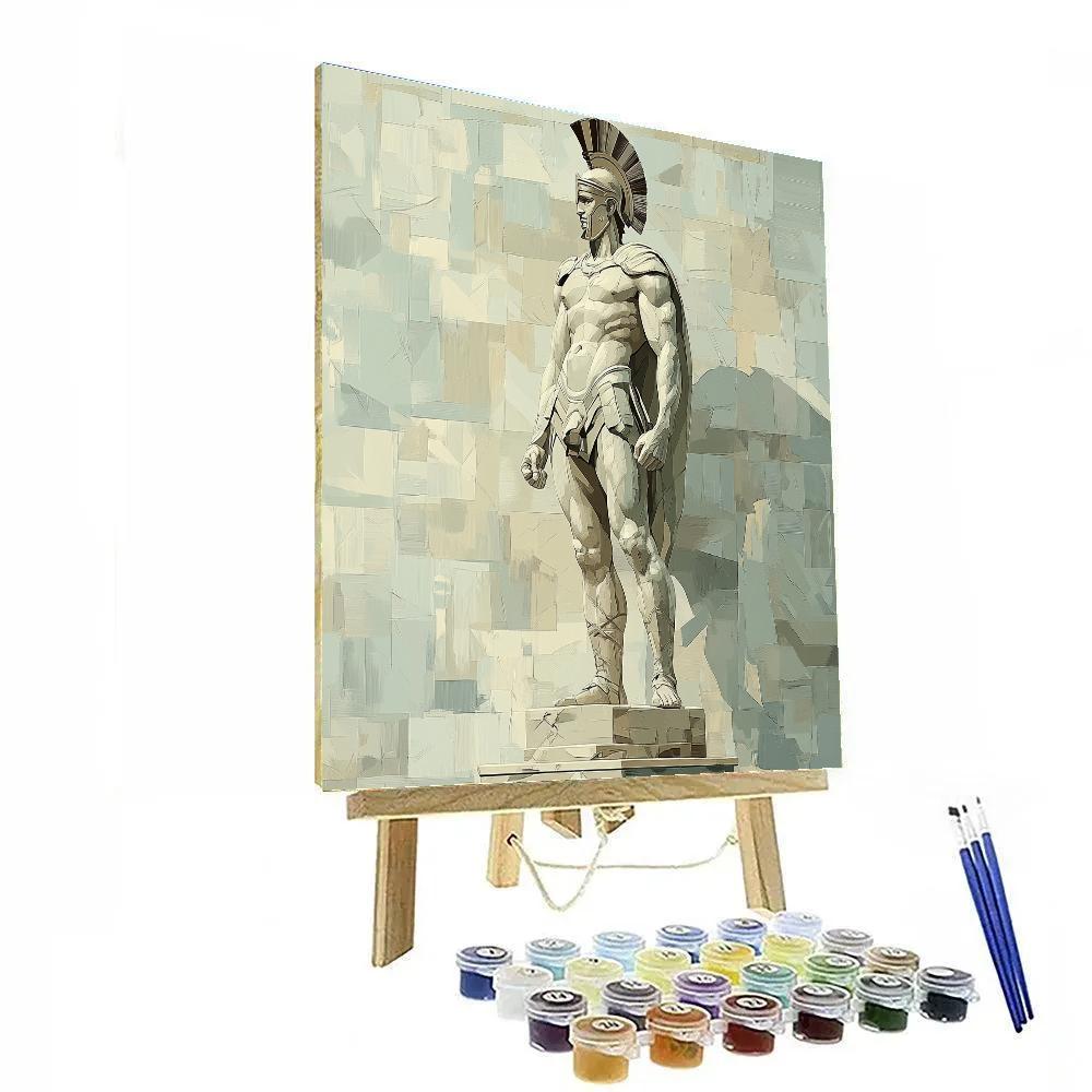 Michelangelo Inspired Marble Warrior Study paint by color