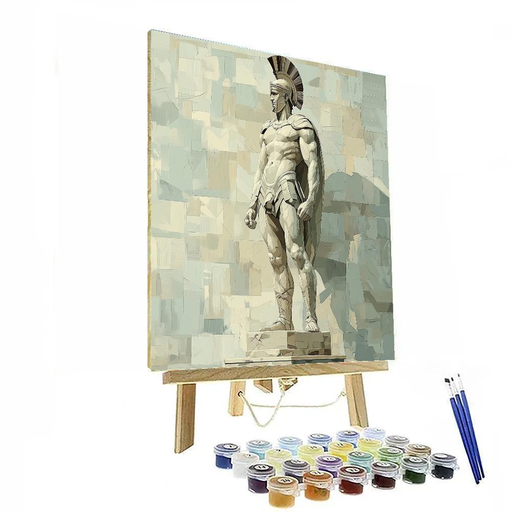 Michelangelo Inspired Marble Warrior Study paint by color