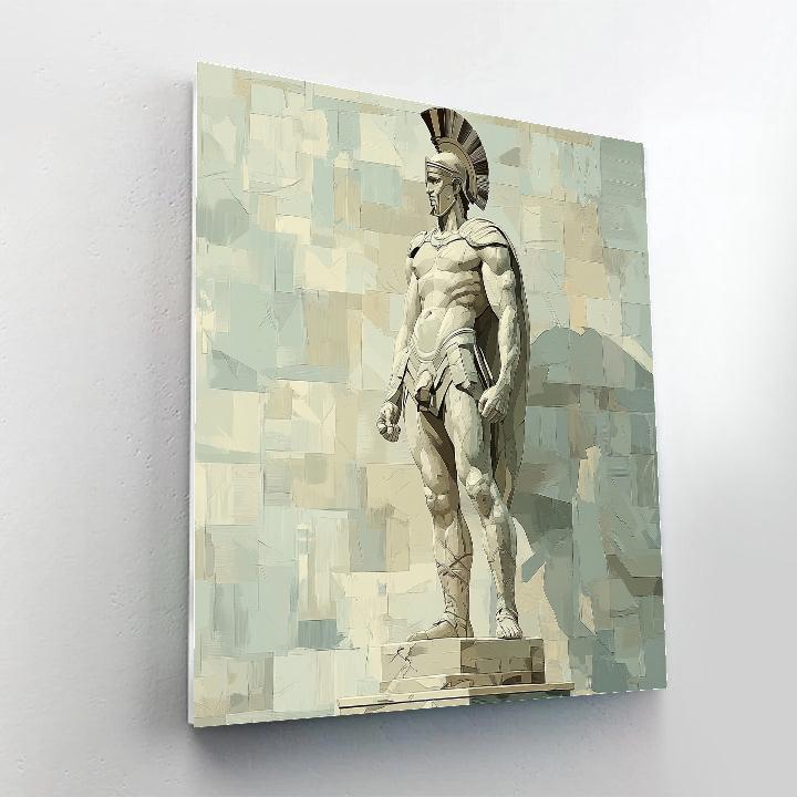 Michelangelo Inspired Marble Warrior Study paint by color