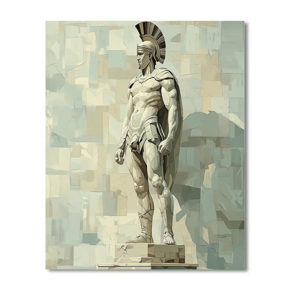 Michelangelo Inspired Marble Warrior Study paint by color